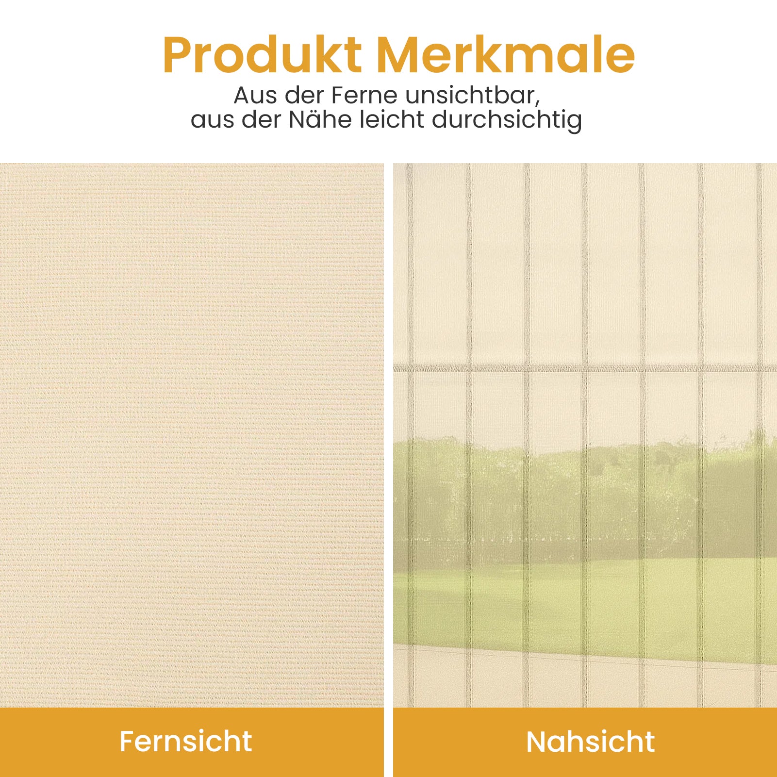 Premium Balkon-Sichtschutz & Windschutz (90x500 cm) – Wetterfeste Verkleidung in Beige, Montage ohne Bohren