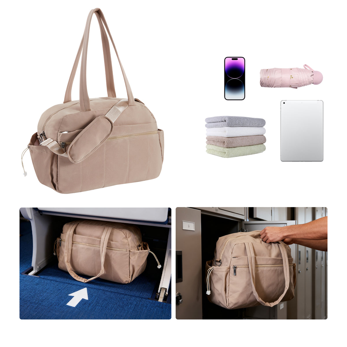 Reisetasche mit Nassfach – Camel