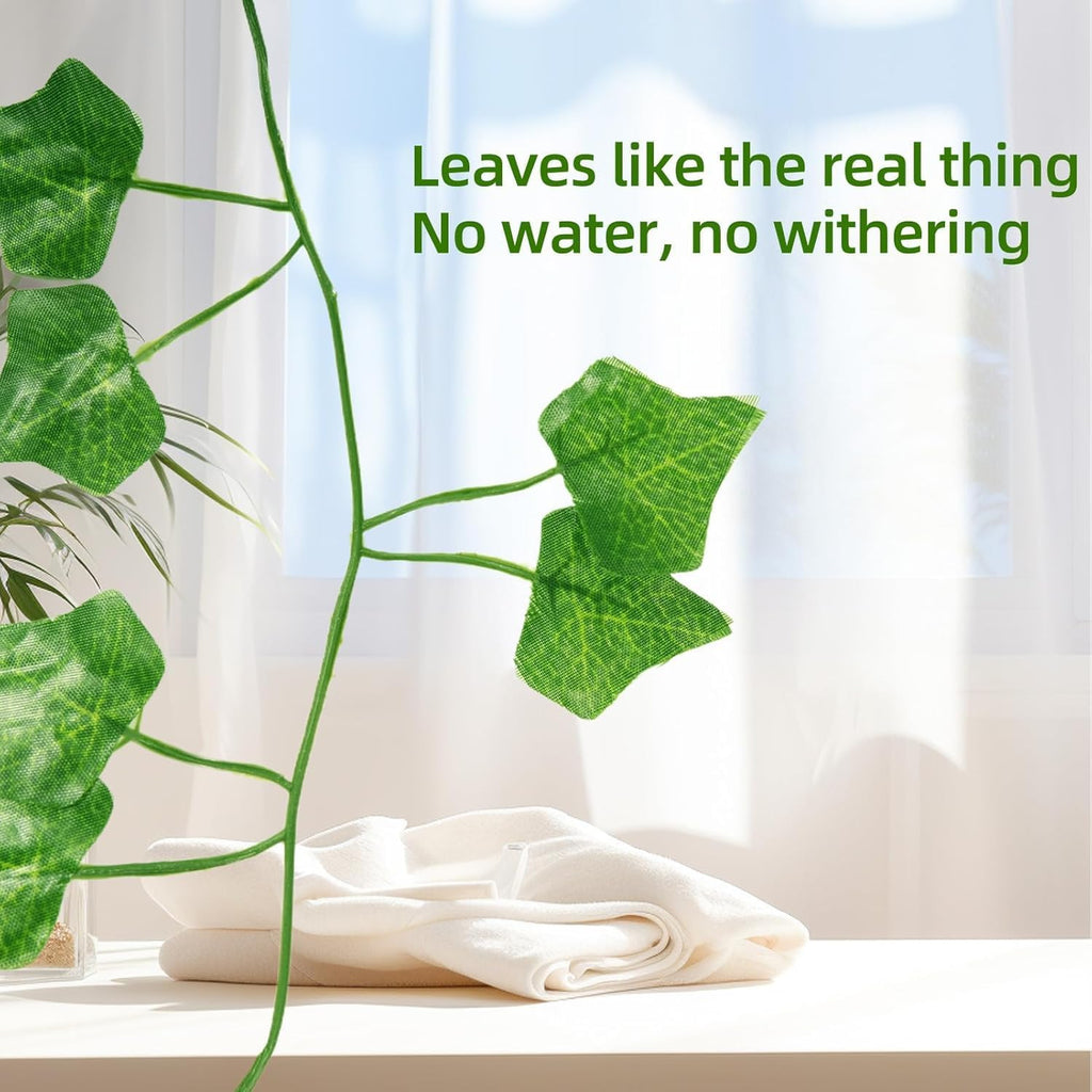 12er Set Künstliche Efeu-Girlanden (je 2,1m) – Realistische Kunstpflanzen für Deko, Garten & Balkon