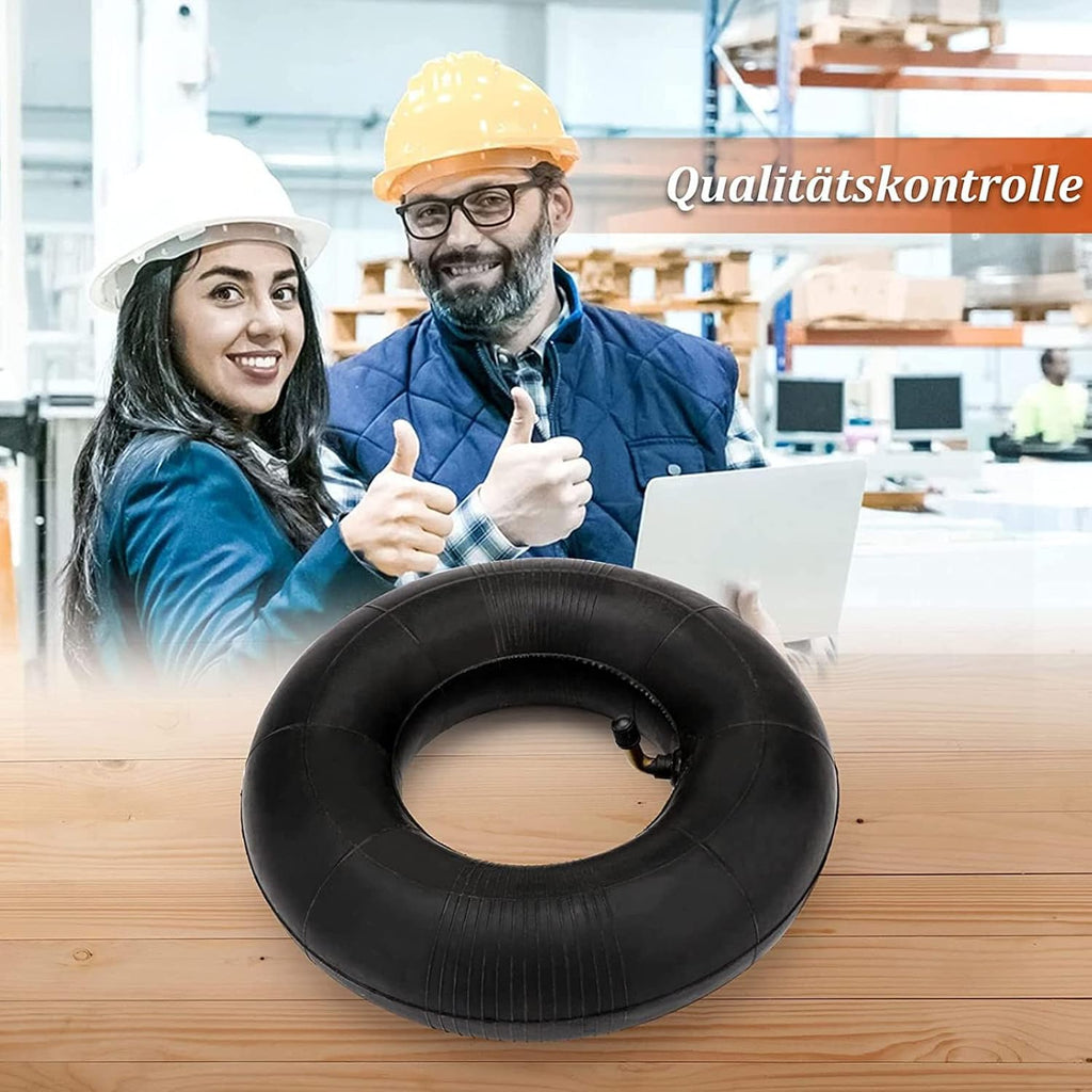 4er Set Ersatzschläuche (3.5/4.1-4) mit Winkelventil – Robuste Luftschläuche für Sackkarren & Schubkarren