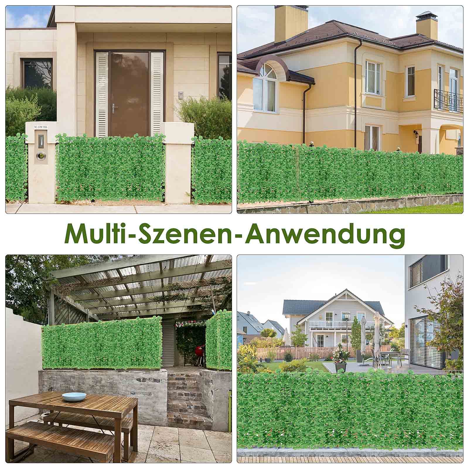 Premium PVC Sichtschutzmatte Grün – Wetterfester Sichtschutzzaun für Garten, Balkon & Terrasse (100 x 300 cm)