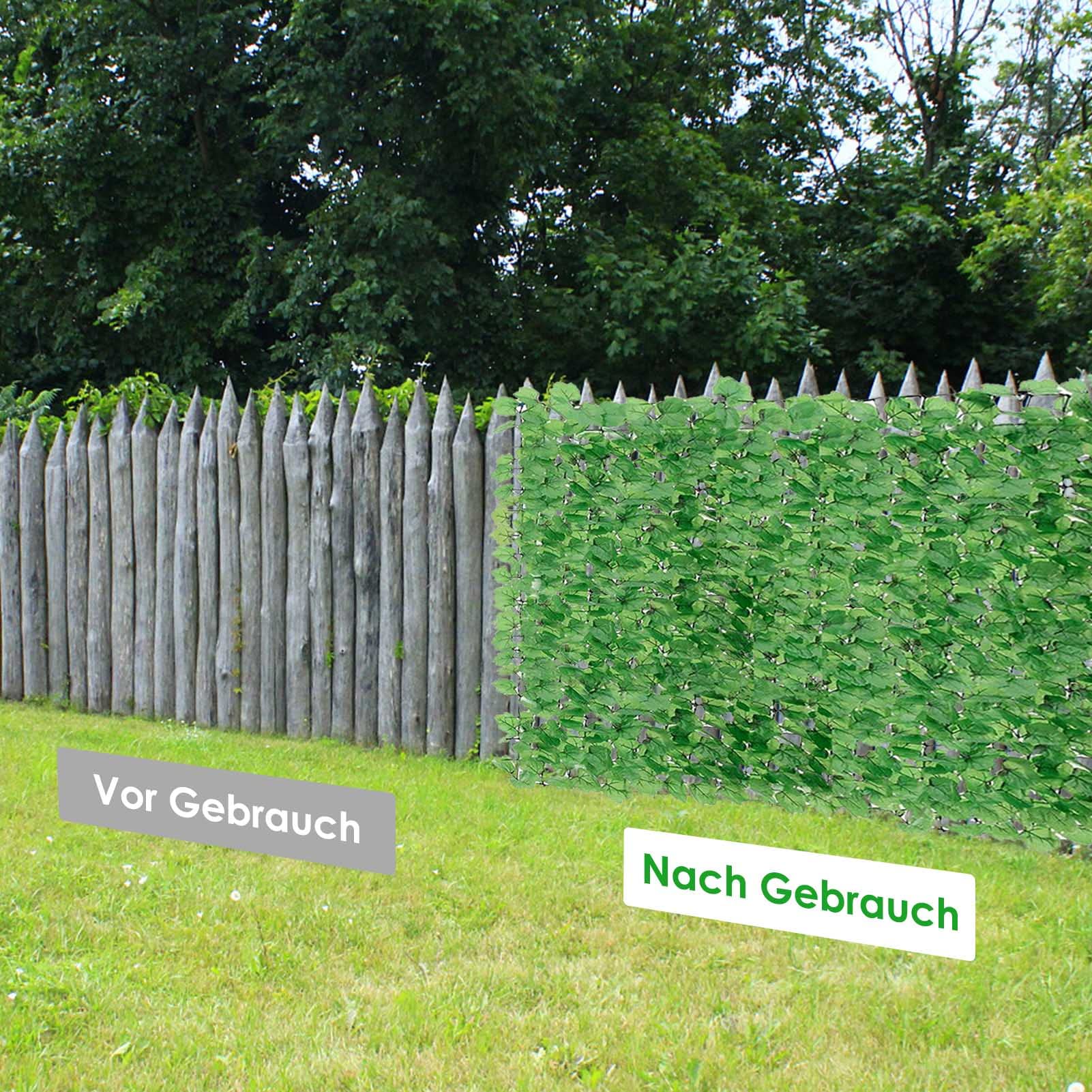 Premium PVC Sichtschutzmatte Grün – Wetterfester Sichtschutzzaun für Garten, Balkon & Terrasse (100 x 300 cm)