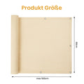 Premium Balkon-Sichtschutz & Windschutz (90x500 cm) – Wetterfeste Verkleidung in Beige, Montage ohne Bohren