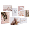 Premium Wandbilder-Set "Boho-Nature" (7-teilig) – Moderne Kunstdrucke mit Pampasgras & Naturmotiven für Wohn- & Schlafzimmer