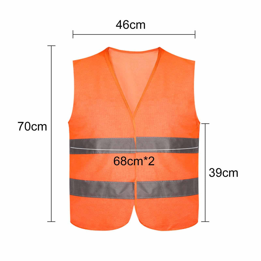 10er Set Warnwesten Orange – Hochsichtbare Sicherheitswesten inklusive Aufbewahrungstasche