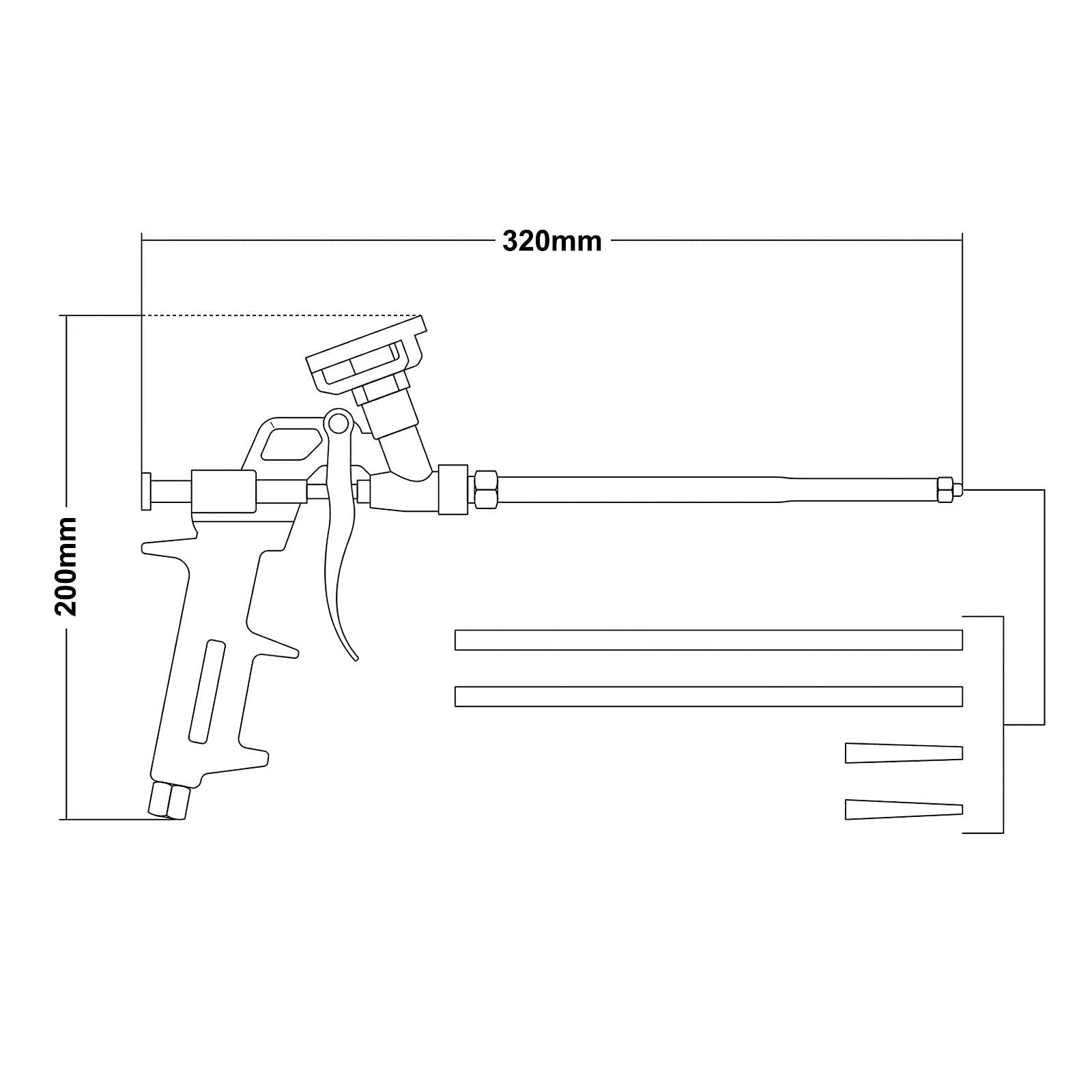 2er Set Profi Bauschaumpistolen aus Metall – Robuste Schaumpistolen zum Abdichten & Füllen