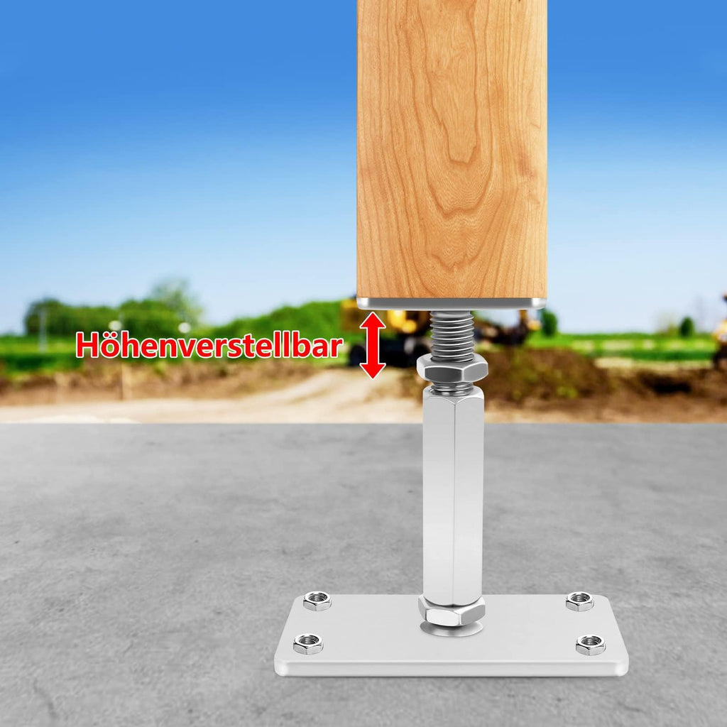 Profi Pfostenträger höhenverstellbar (140–200 mm) – Verzinkter Stützenfuß für Holzpfosten & Terrassenbau