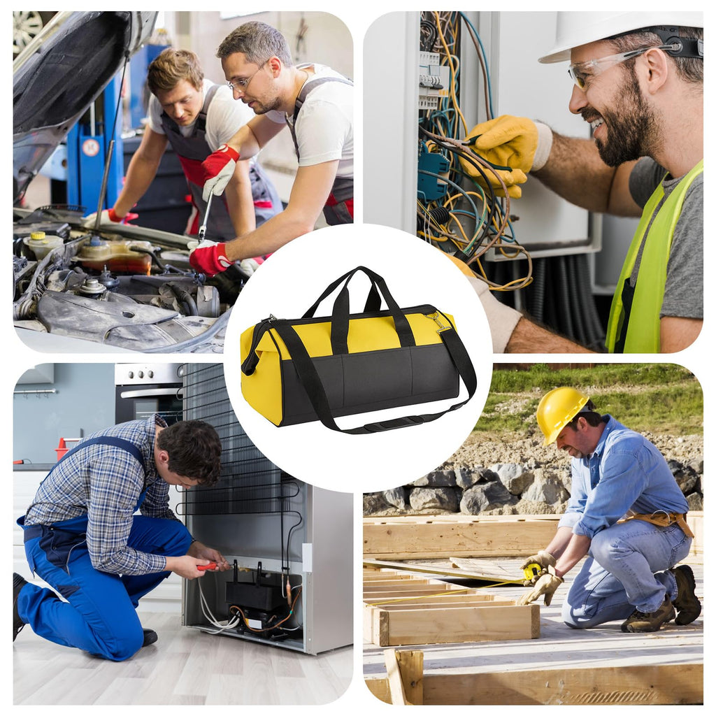 Profi Techniker-Werkzeugtasche (37x29x21 cm) – Kompakte Montagetasche mit verstellbarem Schultergurt
