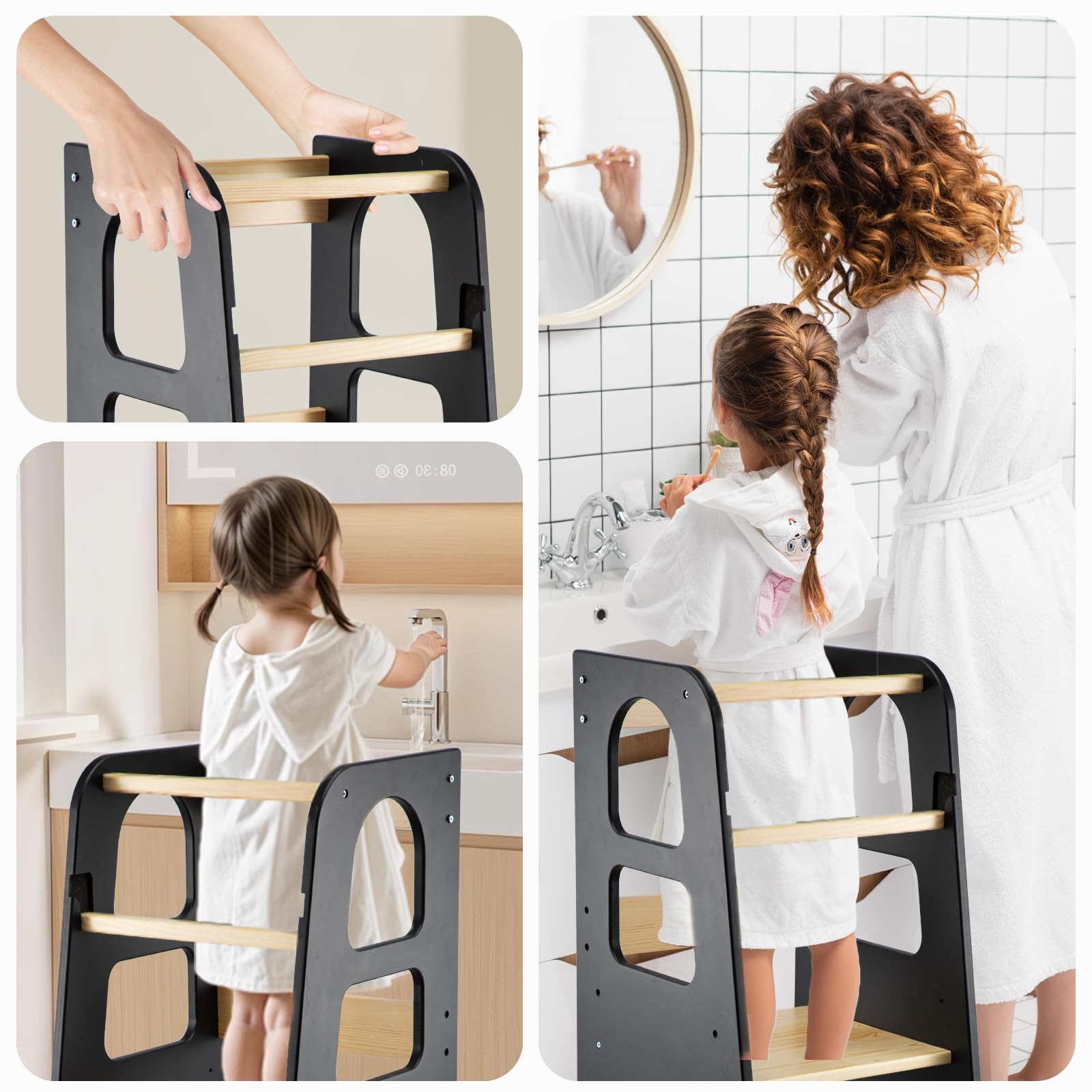 Premium Lernturm für Kinder (ab 1 Jahr) – 3-stufig höhenverstellbar, sicher & stabil mit Kippschutz