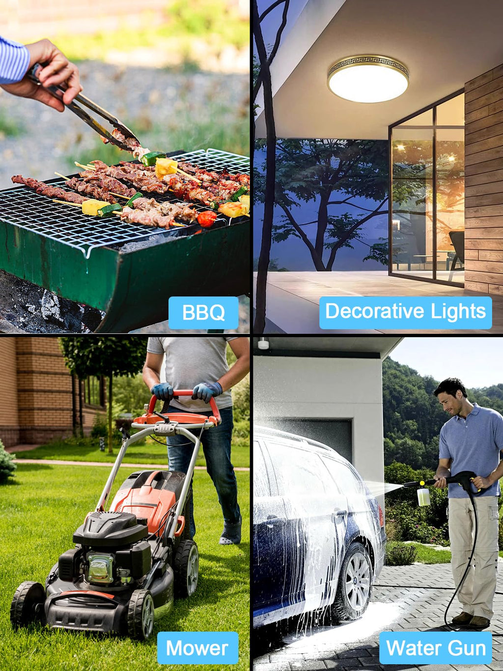 15m Outdoor-Verlängerungskabel mit IP66 Doppelsteckdose – Wasserdichte Gartensteckdose mit Schalter & Kontrollleuchte